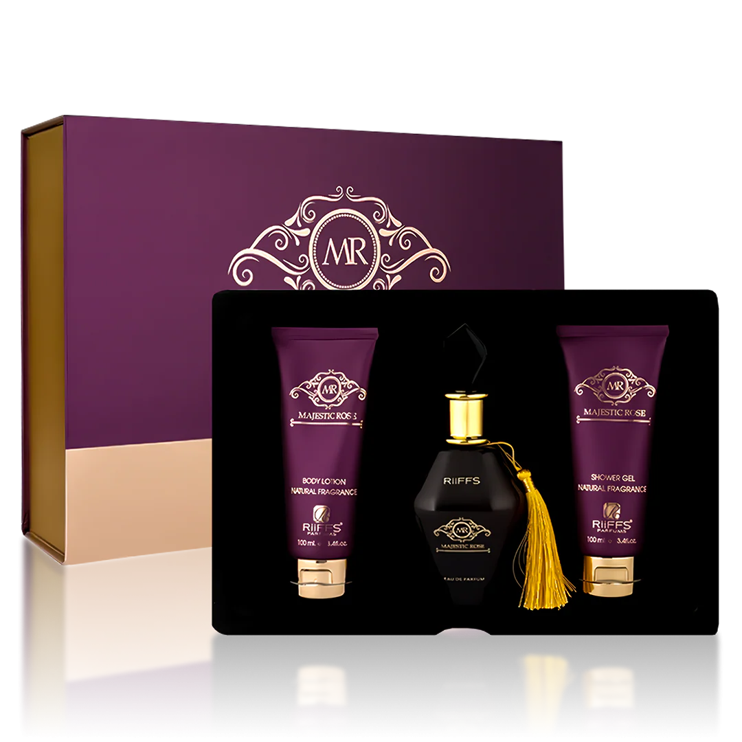 Gift Set-Majestic Rose EDP for Women 100ml+Shower Gel+Body Lotion perfume